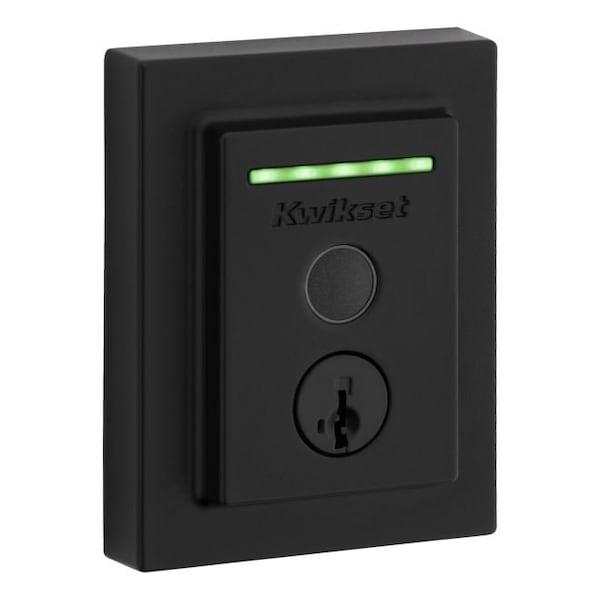 Halo Touch Contemporary Fingerprint Deadbolt , Built-in Wifi and SmartKey Backup Matte Black Finish
